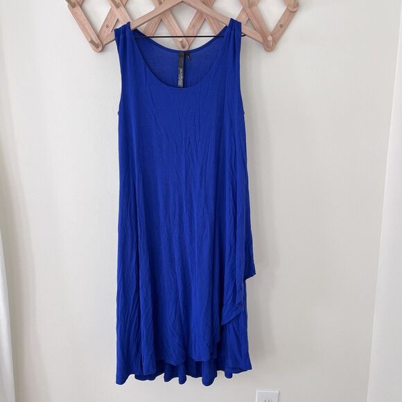 EllumiNation Asymmetrical Sleeveless Layered Dress - Set Of 2 - Coral & Blue 1X - Picture 2 of 7